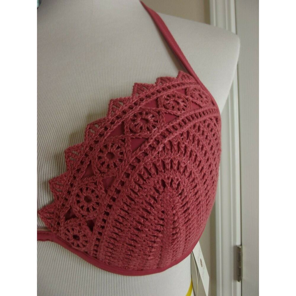 NWT SHADE & SHORE Rose Pink Lightly Lined PUSH UP BIKINI TOP 34B - Picture 4 of 8